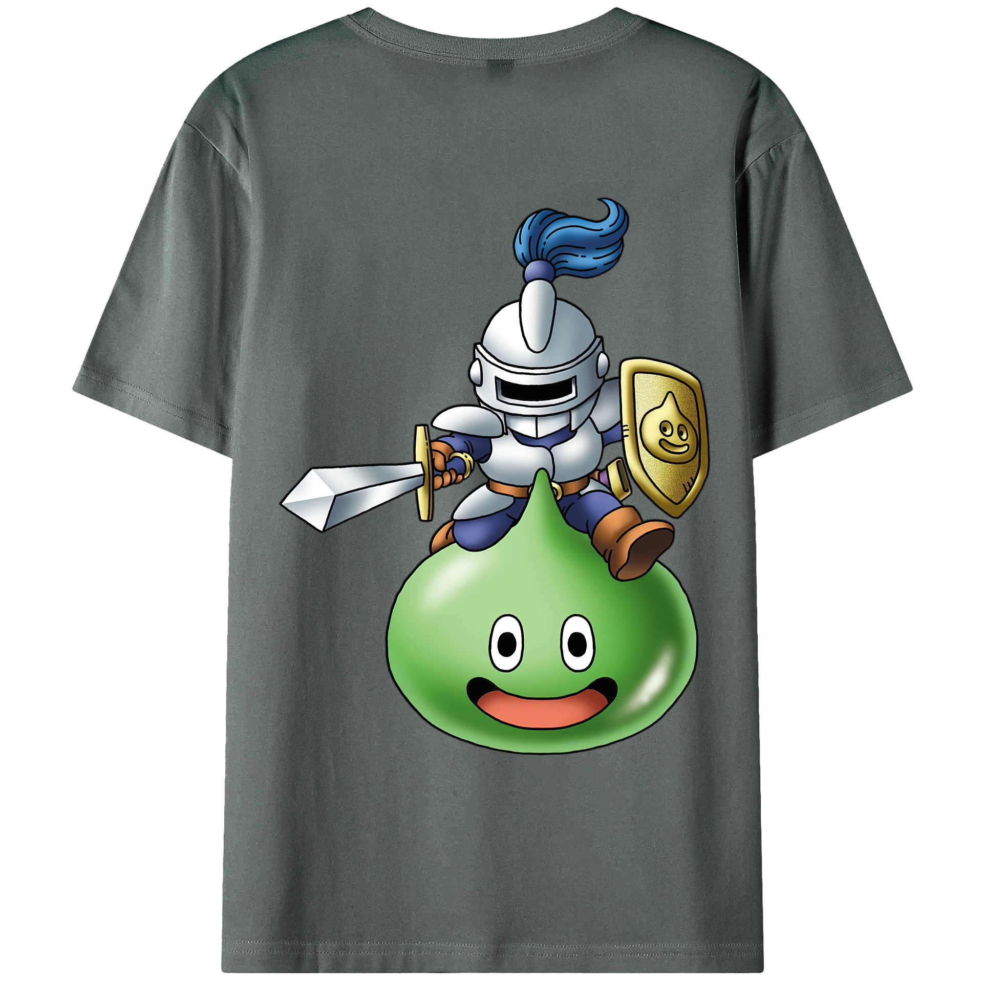 （画像用） ドラゴンクエスト Doragon Kuesuto Dragon Quest 綿100％ メンズ半袖Tシャツ（バックプリント） 通気性